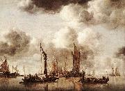 Dutch Yacht Firing a Salvo Jan van de Capelle